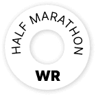Circle representing the runner with the world record in the animation